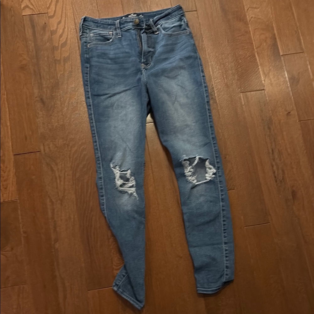 Hollister Light Blue Distressed Skinny Jeans